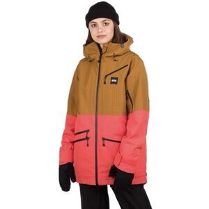 Picture Organic Insulated Ski Snow Jacket Womens Size XL Brown Blaze Orange EUC